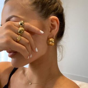 gold jewelry, rings, chucky gold earring